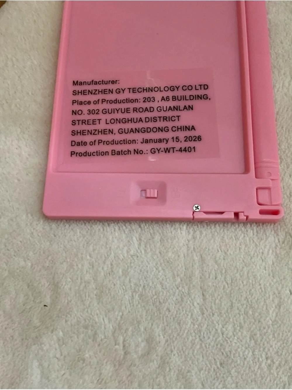Pink LCD Writing Tablet with Stylus - Portable Digital Notepad